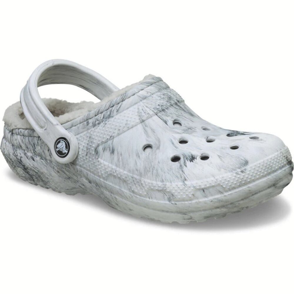 NEW Crocs Sizes 6-10 Women's Classic Lined Watercolor Marbled Clog - Grey Swirl